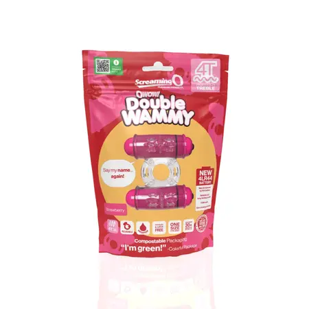 The Screaming O 4T Double Wammy Intimate Ring Strawberry Pink
