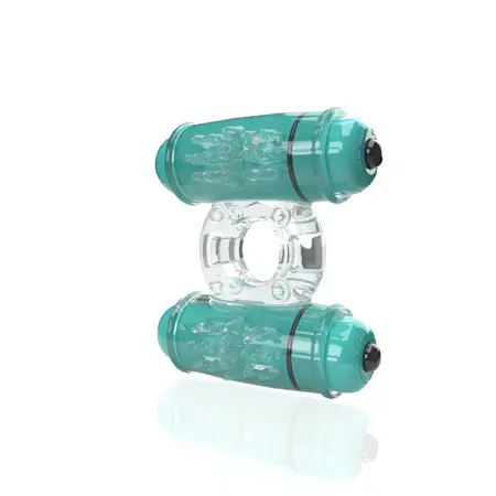 The Screaming O 4T Double Wammy Kiwi Vibrating Ring, Dual-Motor, Waterproof