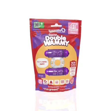 The Screaming O 4T Double Wammy Intimate Ring Grape Waterproof Twin Motor