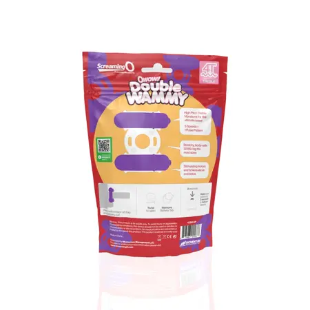 The Screaming O 4T Double Wammy Intimate Ring Grape Waterproof Twin Motor
