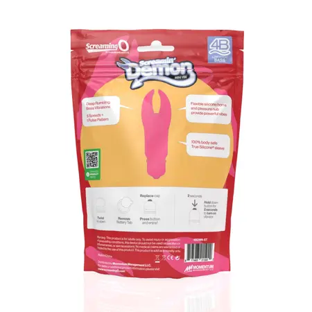The Screaming O 4B Demon Strawberry Mini Vibrator - Compact, Waterproof, Pink