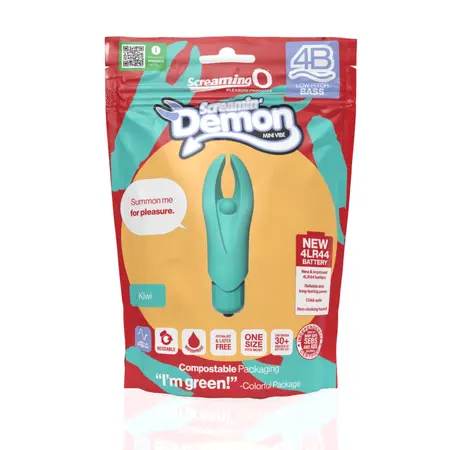 The Screaming O 4B Demon Kiwi - Compact Vibrating Massager, Pink