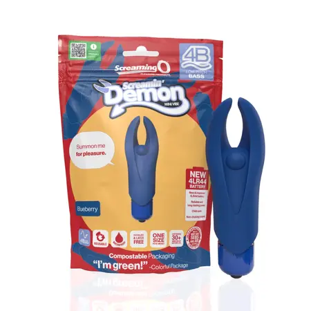 The Screaming O 4B DemonBlueberry Mini Vibe Silicone Waterproof Blue