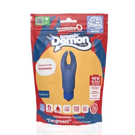 The Screaming O 4B DemonBlueberry Mini Vibe Silicone Waterproof Blue