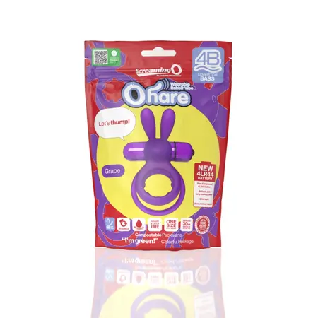 The Screaming O 4B Ohare Grape Silicone Dual-Ring Vibrating System