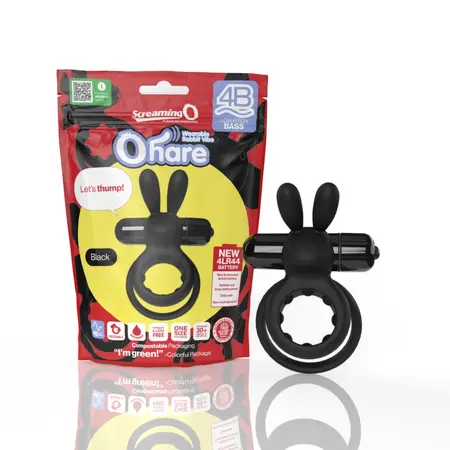 The Screaming O 4B Ohare Black - Dual Ring Intimate System, Silicone