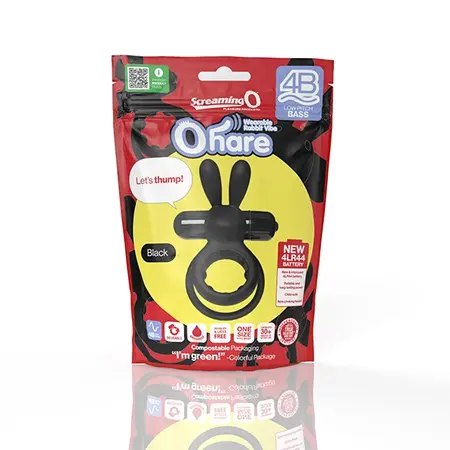 The Screaming O 4B Ohare Black - Dual Ring Intimate System, Silicone