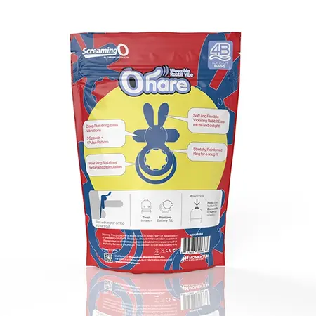 The Screaming O 4B Ohare Blueberry Dual-Ring Vibrating System Silicone Blue