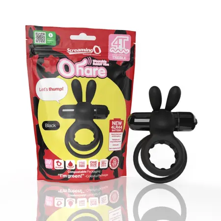 The Screaming O 4T Ohare Black - Dual Ring Vibrating Silicone System