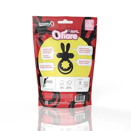 The Screaming O 4T Ohare Black - Dual Ring Vibrating Silicone System