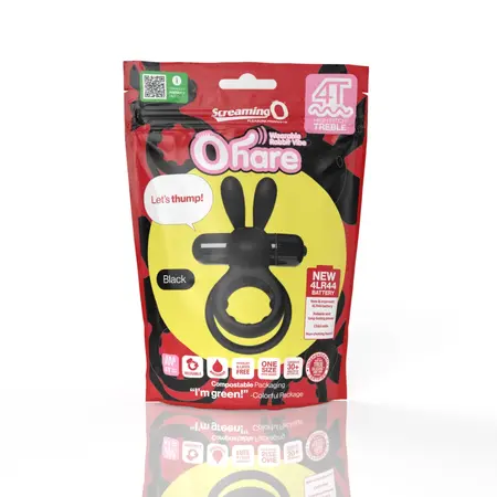 The Screaming O 4T Ohare Black - Dual Ring Vibrating Silicone System