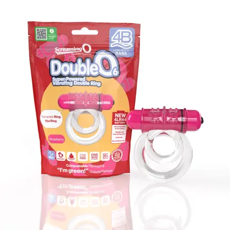 The Screaming O 4B DoubleO 6 Dual Vibrating Ring Strawberry Pink