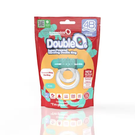 The Screaming O DoubleO 6 Kiwi Vibrating Dual Ring Eco-Friendly