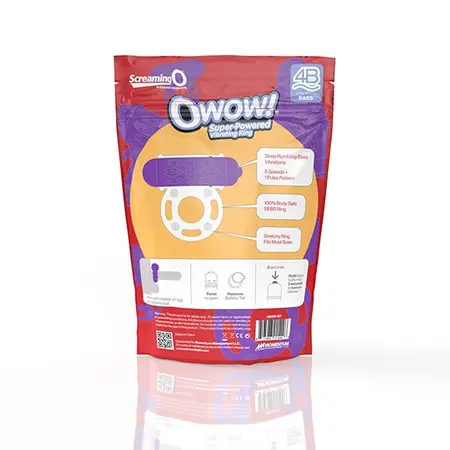 The Screaming O 4B OWow Ring Vibrator Grape - 5 Modes Waterproof SEBS