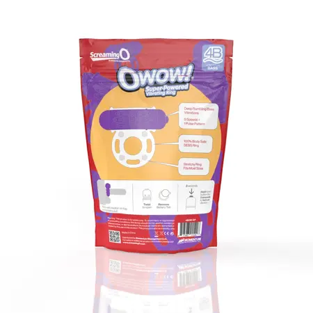 The Screaming O 4B OWow Ring Vibrator Grape - 5 Modes Waterproof SEBS