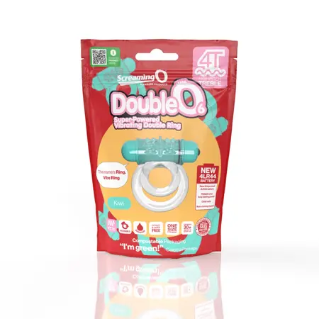 The Screaming O 4T DoubleO 6 Kiwi Vibrating Dual Ring Eco Packaging