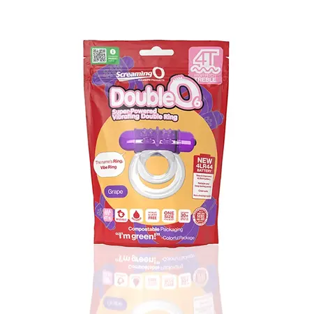 The Screaming O 4T DoubleO 6 Vibrating Dual Ring Grape, Waterproof