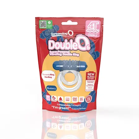 Screaming O 4T DoubleO 6 Blueberry Dual Vibrating Ring Eco Pack