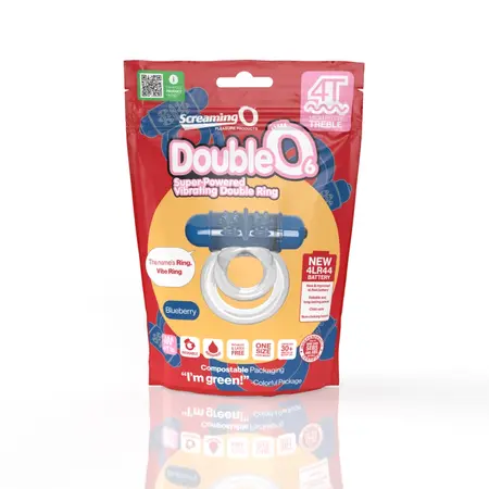 Screaming O 4T DoubleO 6 Blueberry Dual Vibrating Ring Eco Pack