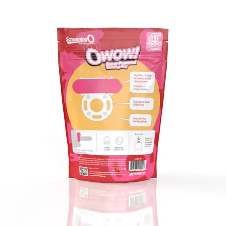 The Screaming O 4T OWow Ring Strawberry - Vibrating Intimate System