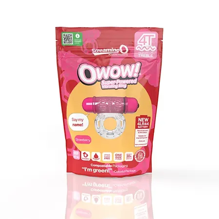 The Screaming O 4T OWow Ring Strawberry - Vibrating Intimate System