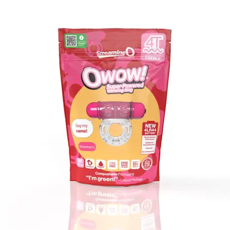 The Screaming O 4T OWow Ring Strawberry - Vibrating Intimate System