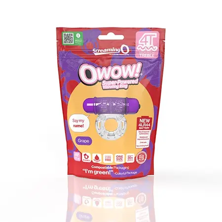 The Screaming O 4T Owow Ring Grape - Vibrating Intimate System, Purple