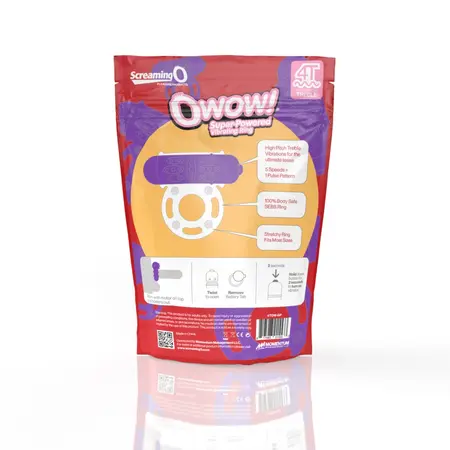 The Screaming O 4T Owow Ring Grape - Vibrating Intimate System, Purple
