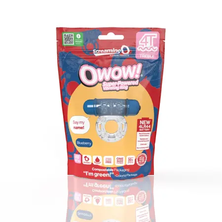 The Screaming O 4T OWow Blueberry System - Vibrating Ring, Waterproof, Blue