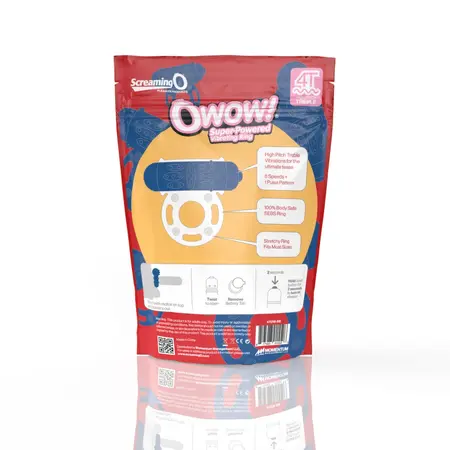 The Screaming O 4T OWow Blueberry System - Vibrating Ring, Waterproof, Blue