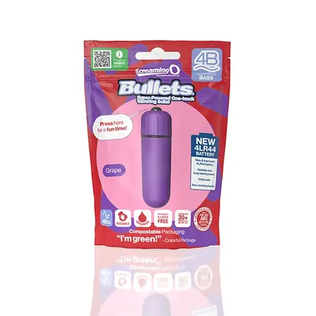 The Screaming O 4B Bullet Vibrator Grape - Compact, Waterproof, 5 Modes