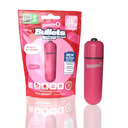 The Screaming O 4T Bullet Strawberry - Compact 5-Speed Waterproof Model