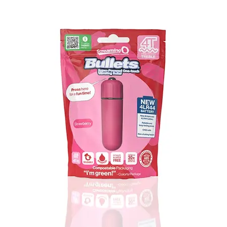 The Screaming O 4T Bullet Strawberry - Compact 5-Speed Waterproof Model