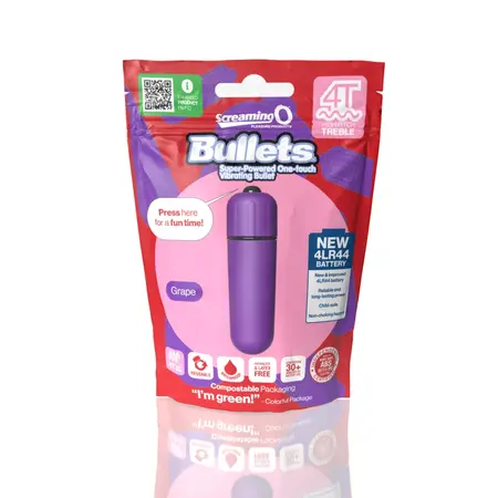 The Screaming O 4T Bullet Grape - Compact 5-Speed Waterproof Mini Massager