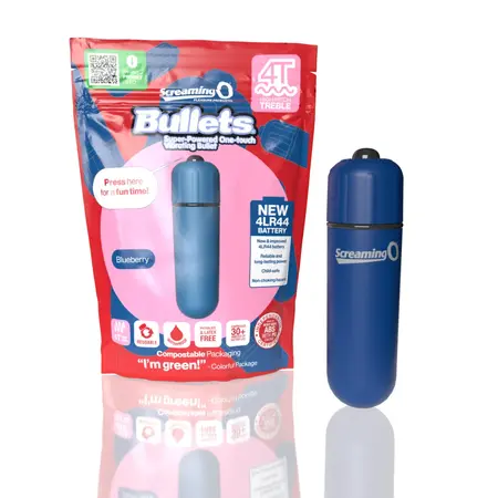 The Screaming O 4T Bullet Blueberry - Compact Multi-Speed Blue Device