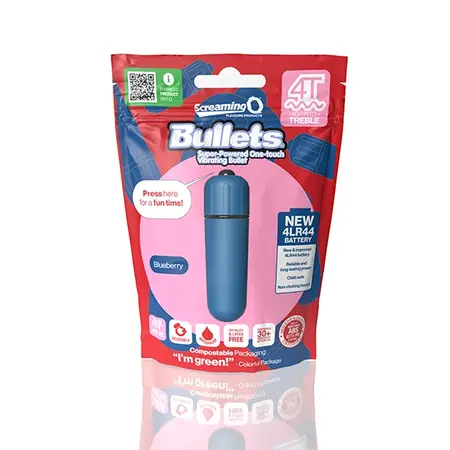 The Screaming O 4T Bullet Blueberry - Compact Multi-Speed Blue Device