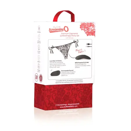 The Screaming O Premium Ergonomic Panty Set Black Rechargeable Remote