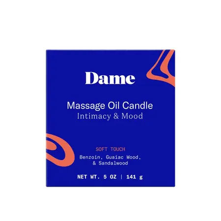 Dame Products Soft Touch Massage Oil Candle - Sandalwood Aroma, 120g