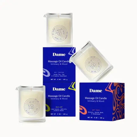 Dame Products Massage Oil Candle Melt Together - Green Tea & Fig 120g