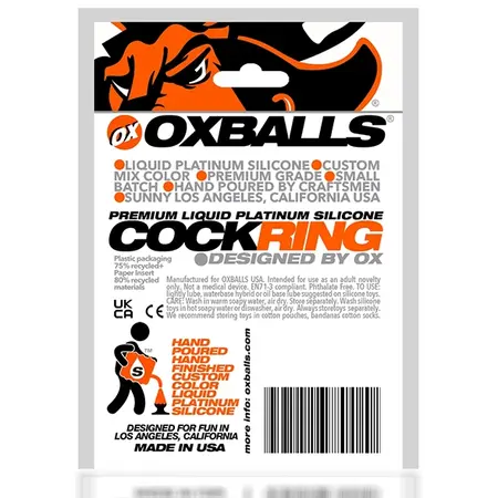 Oxballs Cock-Lug Silicone Comfort Ring Black 33 mm Handcrafted USA