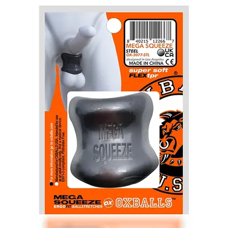 Oxballs Mega Squeeze Ergofit Ballstretcher Steel - Flexible Anatomical Design