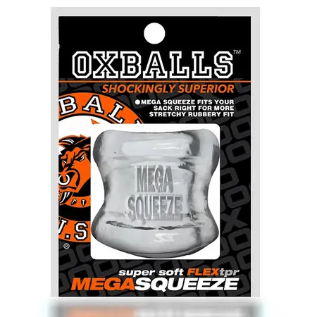 Oxballs Mega Squeeze Ergofit Clear Ballstretcher - Flexible Anatomical Design