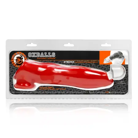 Oxballs FIDO Intimate Sleeve Red FLEX-TPR 23.5cm Adjustable Fit