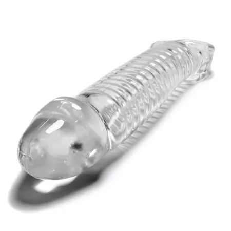 Oxballs Muscle Cocksheath Clear - Flexible TPR Extension Sleeve 23.4cm