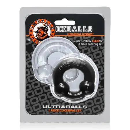 Oxballs Ultraballs Dual-Pack Adjustable Rings Black & Clear