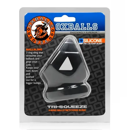 Oxballs Tri-Squeeze Black Ice Anatomical Sling & Support Ring