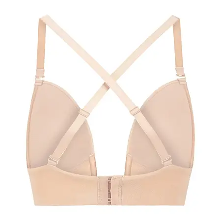 Bye Bra Ultra Plunge Bra Beige XXL - Deep Cut, Multiway, Supportive