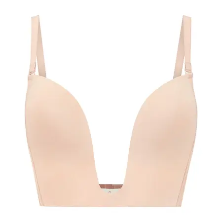Bye Bra Ultra Plunge Bra Beige S - Deep V-Cut, Multiway Straps