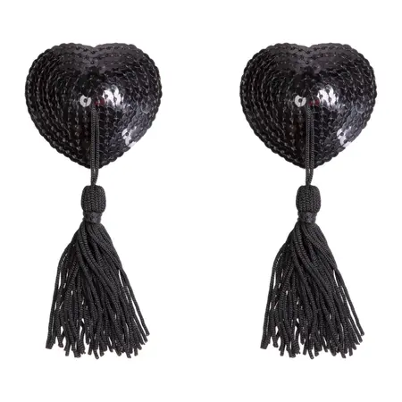 Bye Bra Tassel Adhesive Covers Black - Reusable One Size Festival Style