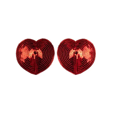 Bye Bra Heart Shaped Adhesive Covers Red One-Size Reusable